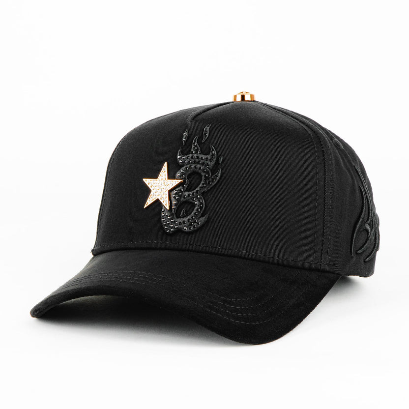 BARBAS HATS  B STAR BLACK